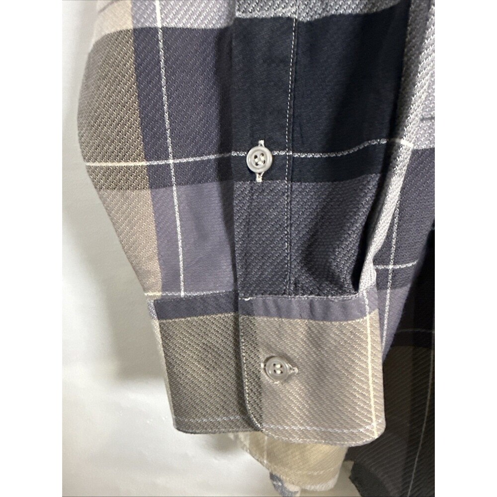 IKE BEHAR New York Men's Button Front Long Sleeve Shirt XL Silk/Cotton - Italy - Picture 8 of 8